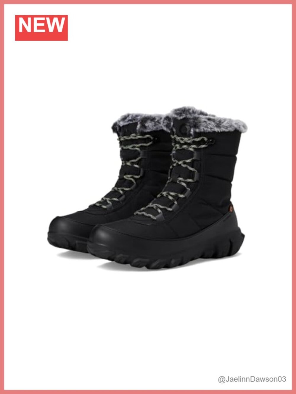 Waterproof Quilted Mid-Calf Snow Boots with Faux Fur Trim, Slip-Resistant,